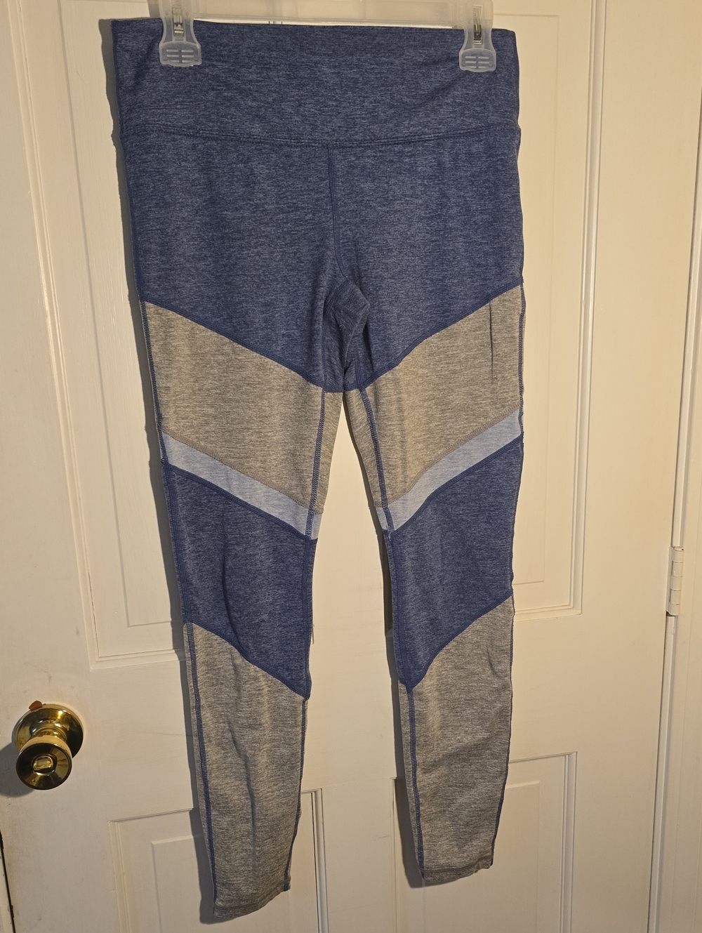 Serene Tangerine Women’s Colorblock High-Waist Leggings - Blue & Gray Size S